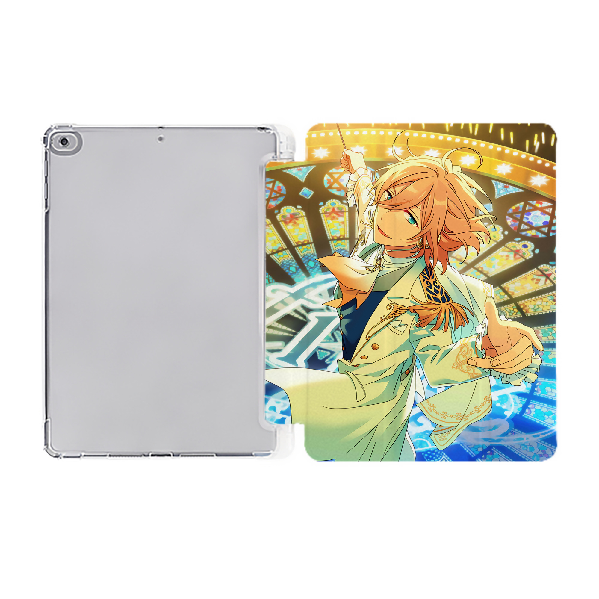 （画像用） あんさんぶるスターズ! Ensemble Stars IPad ケース ペン収納付き 三つ折りスタンド PUレザー×シリコン 対応機種9.5/10.5/10.9インチ